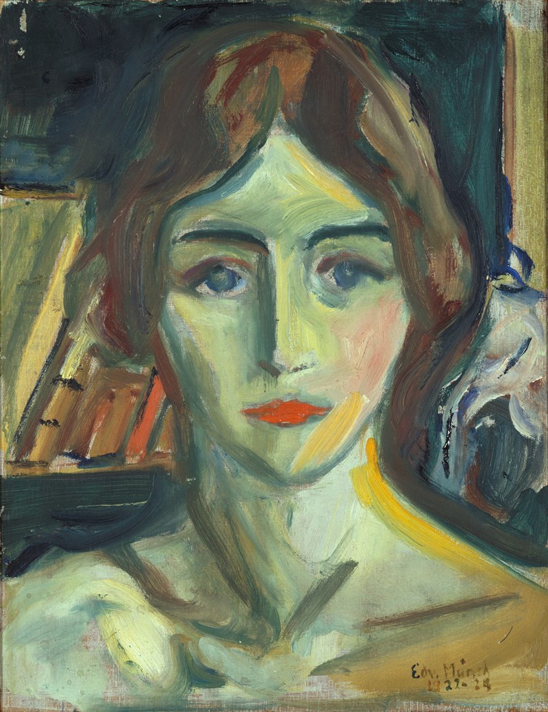 Edvard Munch: Studiehode av Birgit Prestøe. Olje på treplate, 1924-1925. Foto © Munchmuseet